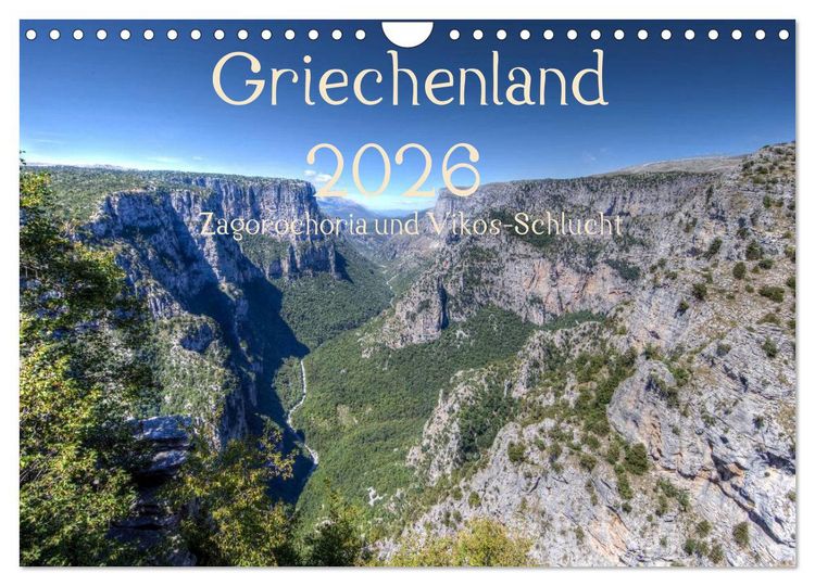 Produktbild: Griechenland 2026 - Zagorochoria und Vikos-Schlucht (Wandkalender 2026 DIN A4 quer), CALVENDO Monatskalender