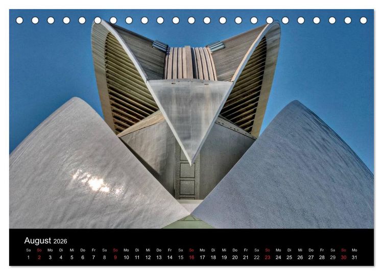Produktbild: Moderne Architektur in Valencia (Tischkalender 2026 DIN A5 quer), CALVENDO Monatskalender