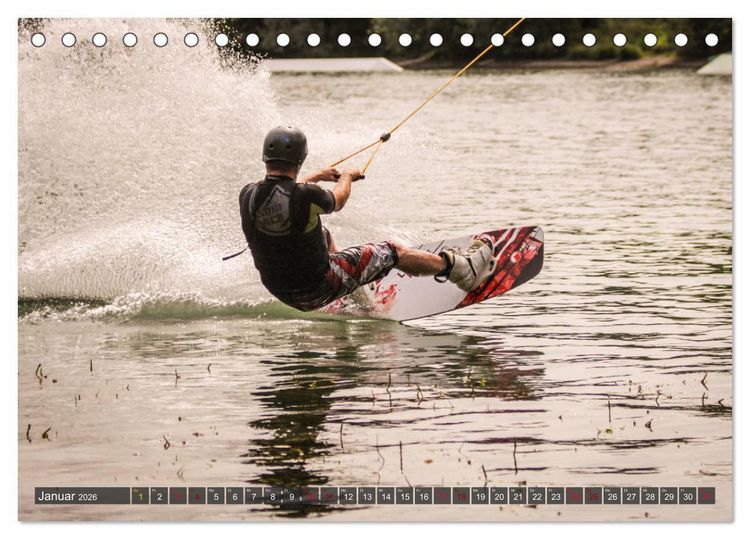 Produktbild: Wakeboarding - make water burn (Tischkalender 2026 DIN A5 quer), CALVENDO Monatskalender