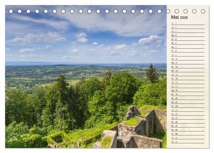 Produktbild: Auf Schusters Rappen... S&uuml;dlicher Oberrhein und S&uuml;dschwarzwald (Tischkalender 2026 DIN A5 quer), CALVENDO Monatskalender