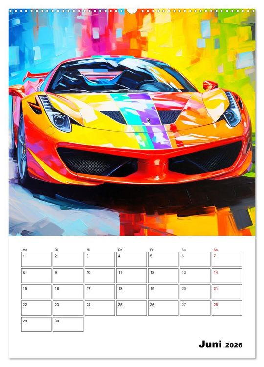 Produktbild: Sportauto Paintings (Wandkalender 2026 DIN A2 hoch), CALVENDO Monatskalender