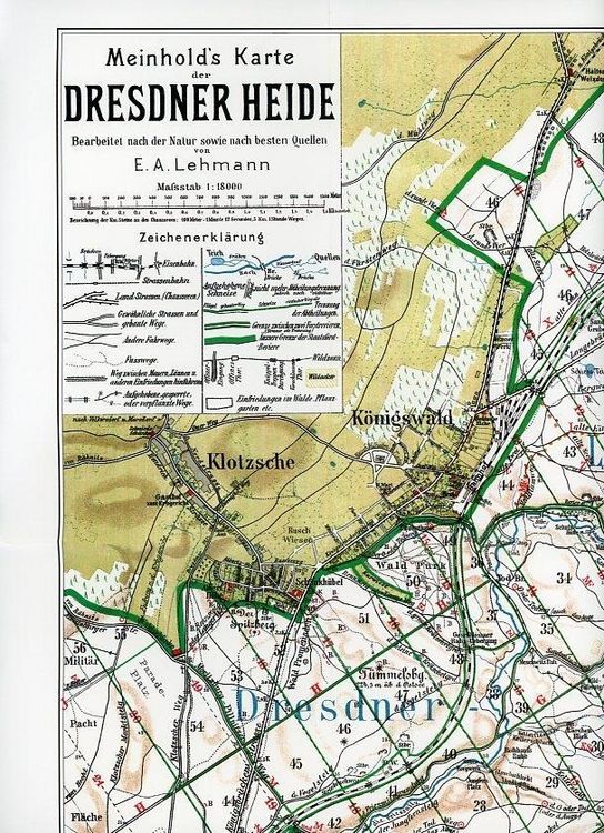 Produktbild: Wanderkarte der Dresdner Heide um 1908