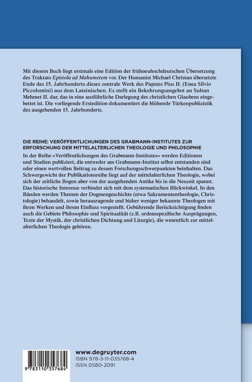 Produktbild: Papst Pius II. an Sultan Mehmet II.