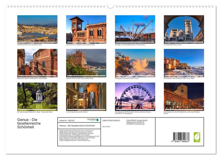 Produktbild: Genua - Die facettenreiche Sch&ouml;nheit (hochwertiger Premium Wandkalender 2026 DIN A2 quer), Kunstdruck in Hochglanz