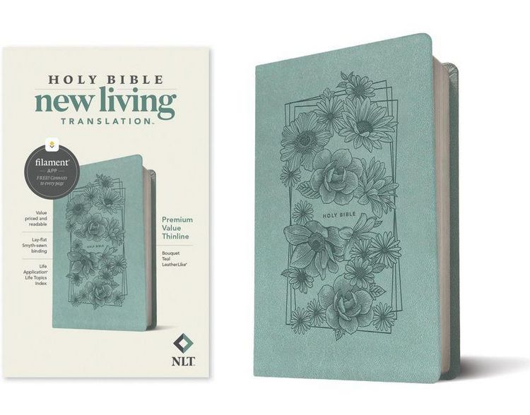 Produktbild: NLT Premium Value Thinline Bible, Filament Enabled (Leatherlike, Bouquet Teal)