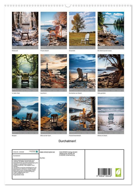 Produktbild: Durchatmen! (hochwertiger Premium Wandkalender 2026 DIN A2 hoch), Kunstdruck in Hochglanz