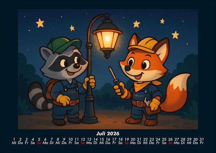 Produktbild: Rocco & Finn - Auf dem Weg zum Elektriker 2026 Fotokalender DIN A4