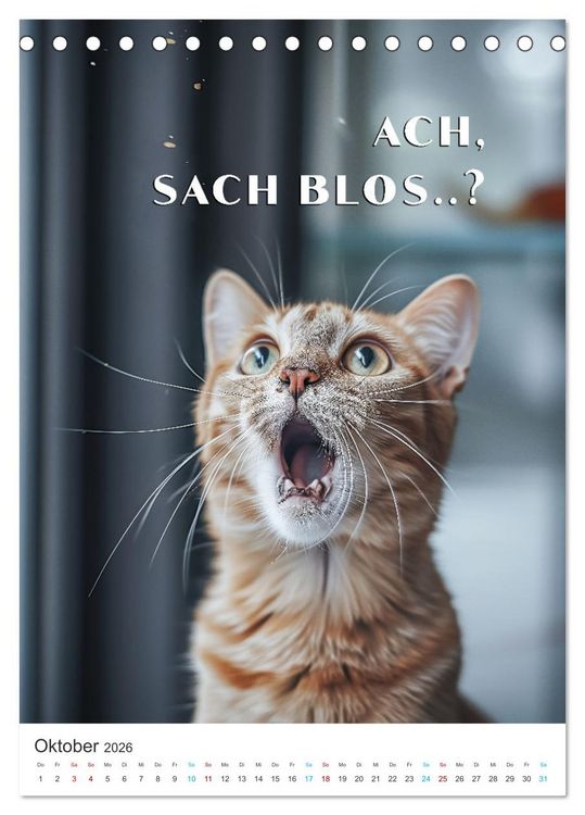 Produktbild: Lustige Tiere (Tischkalender 2026 DIN A5 hoch), CALVENDO Monatskalender