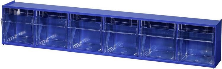Produktbild: Allit 464440 Klappkasten-Magazin VarioPlus ProFlip 6 (B x H x T) 600 x 115 x 95 mm Blau, Transparent 1 St.