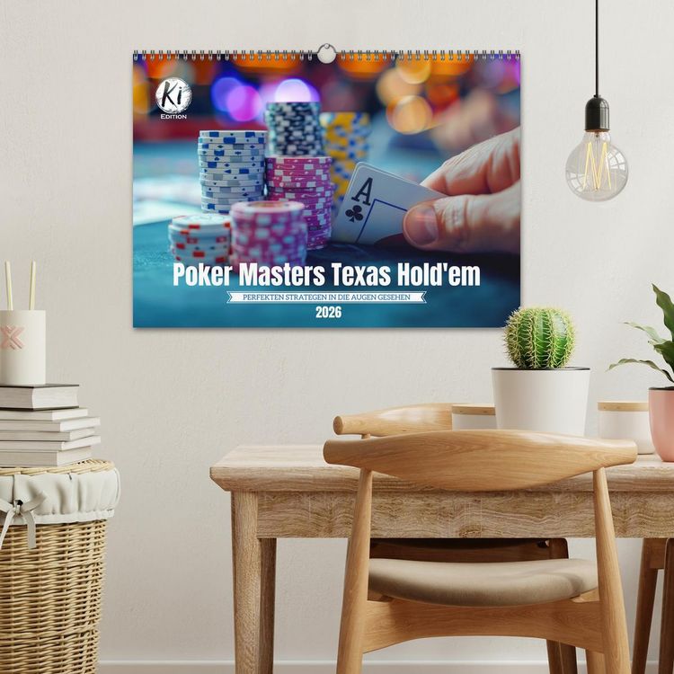Produktbild: Poker Masters Texas Hold'em (Wandkalender 2026 DIN A3 quer), CALVENDO Monatskalender