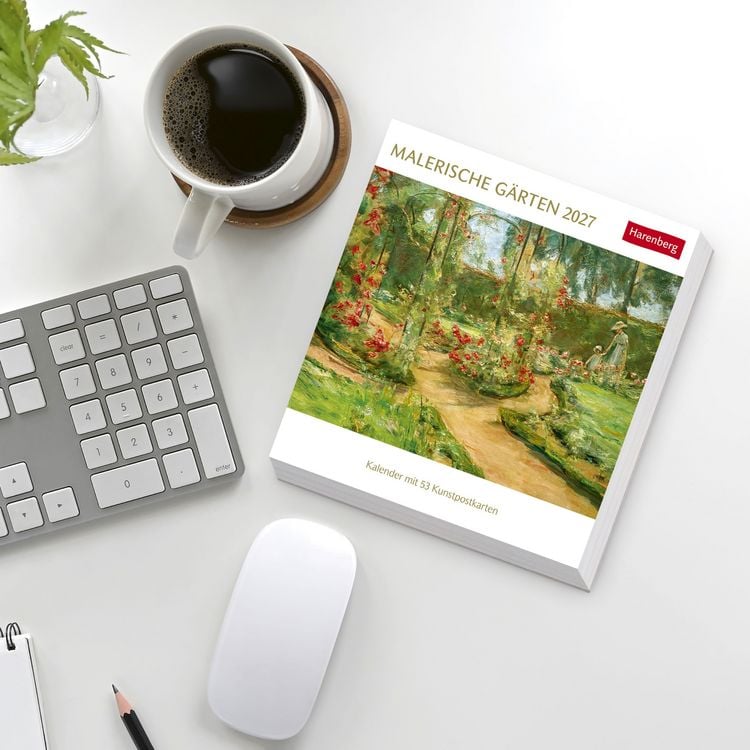 Produktbild: Malerische G&auml;rten Postkartenkalender 2027 - Kalender mit 53 Kunstpostkarten