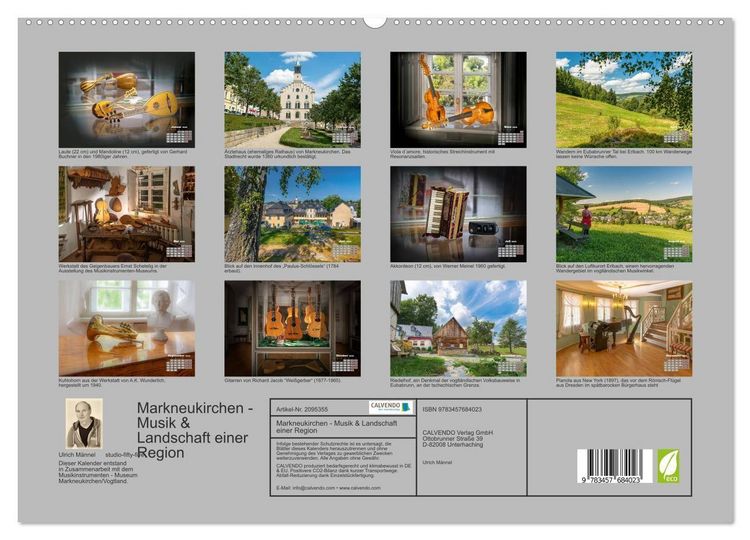 Produktbild: Markneukirchen - Musik & Landschaft einer Region (hochwertiger Premium Wandkalender 2026 DIN A2 quer), Kunstdruck in Hochglanz