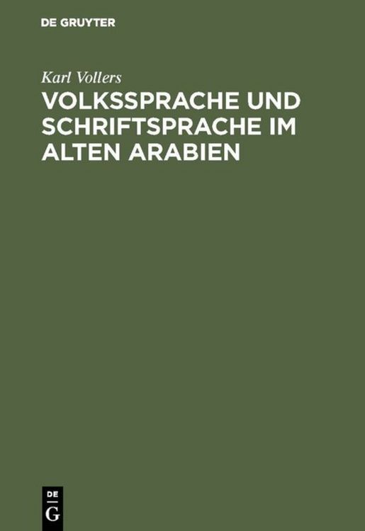 Produktbild: Volkssprache und Schriftsprache im alten Arabien