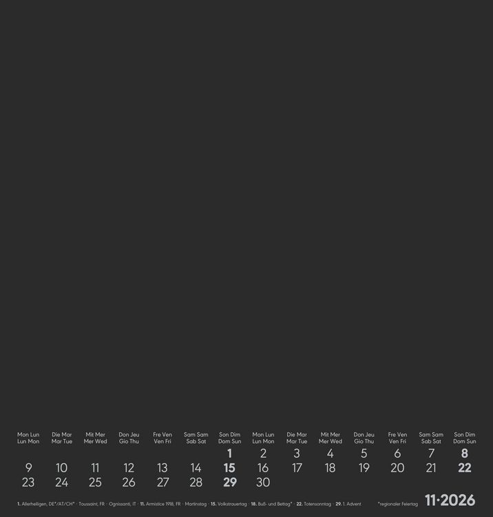 Produktbild: Kreativ-Kalender schwarz 2026 - 21x22 cm - Foto, Malen, Basteln - datiert - Kreativkalender - Foto-Kalender - Alpha Edition