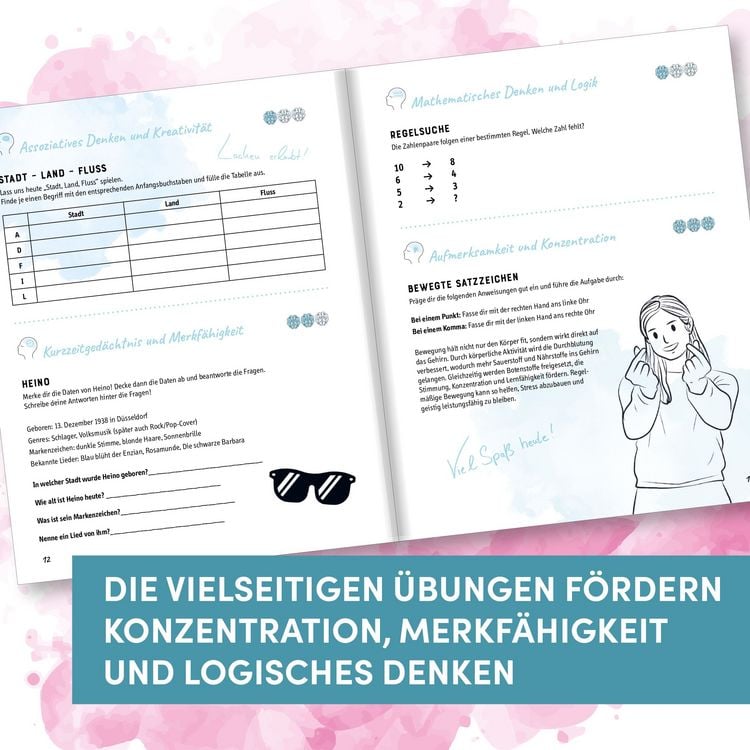 Produktbild: Gehirnjogging f&uuml;r Senioren. &Uuml;bungen f&uuml;r ein gesundes Gehirn, bis ins hohe Alter