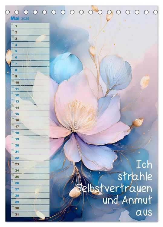 Produktbild: Der feminine Affirmationskalender (Tischkalender 2026 DIN A5 hoch), CALVENDO Monatskalender