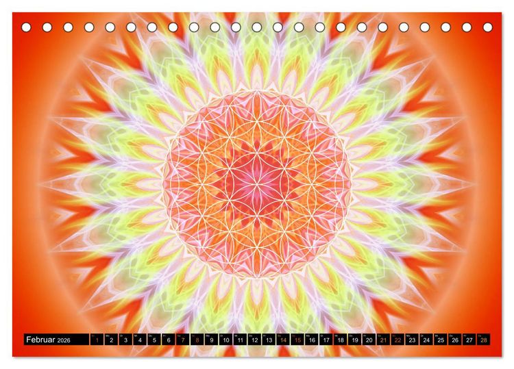 Produktbild: Energie - Mandalas in orange (Tischkalender 2026 DIN A5 quer), CALVENDO Monatskalender
