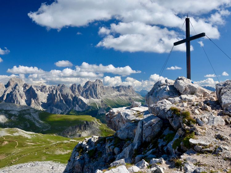 Produktbild: CALVENDO Puzzle Petz hei&szlig;t der Gipfel des Schlern: toller Blick auf den Rosengarten | 1000 Teile Lege-Gr&ouml;&szlig;e 64x48cm Foto-Puzzle f&uuml;r gl&uuml;ckliche Stunden