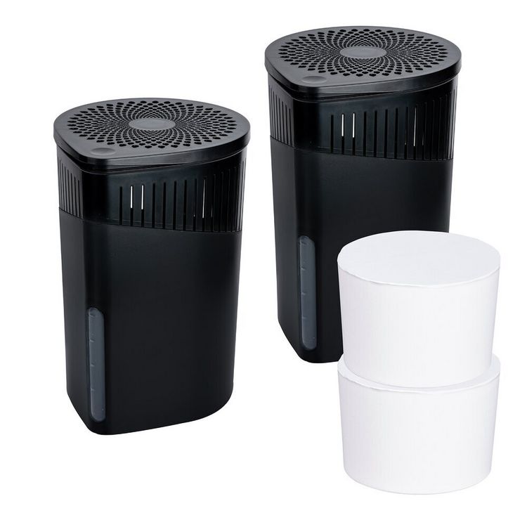 Produktbild: Raumentfeuchter Mod. Drop Schwarz 1000 g, 2er Set, f&uuml;r R&auml;ume bis ca. 80 m&sup3;