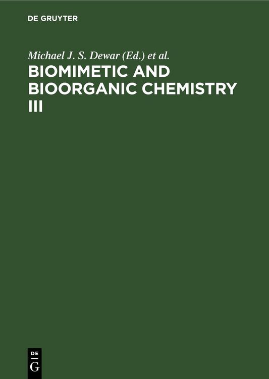 Produktbild: Biomimetic and Bioorganic Chemistry III