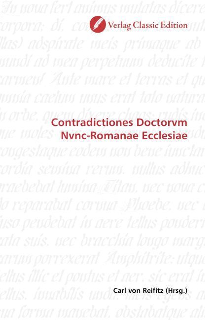 Produktbild: Contradictiones Doctorvm Nvnc-Romanae Ecclesiae