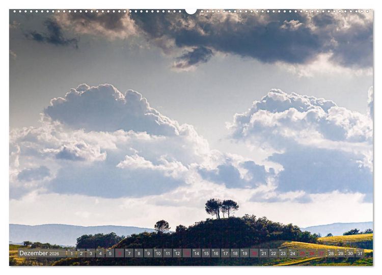 Produktbild: Impressionen toskanischer Landschaften (hochwertiger Premium Wandkalender 2026 DIN A2 quer), Kunstdruck in Hochglanz