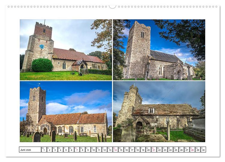 Produktbild: Trutzig und Wehrhaft - Englands Kirchen (hochwertiger Premium Wandkalender 2026 DIN A2 quer), Kunstdruck in Hochglanz