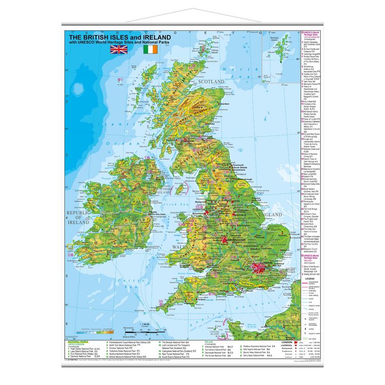 Produktbild: The British Isles and Ireland with UNESCO World Heritage Sites and National Parks (engl.)