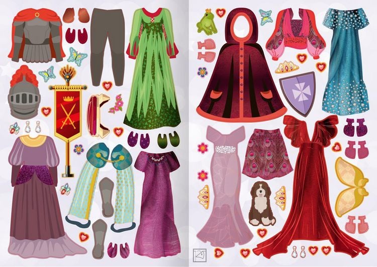 Produktbild: Sticker-Anziehpuppen Metallic &ndash; Prinzessinnen und Prinzen