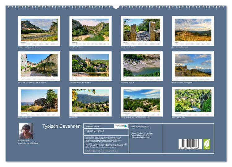 Produktbild: Typisch Cevennen (hochwertiger Premium Wandkalender 2026 DIN A2 quer), Kunstdruck in Hochglanz