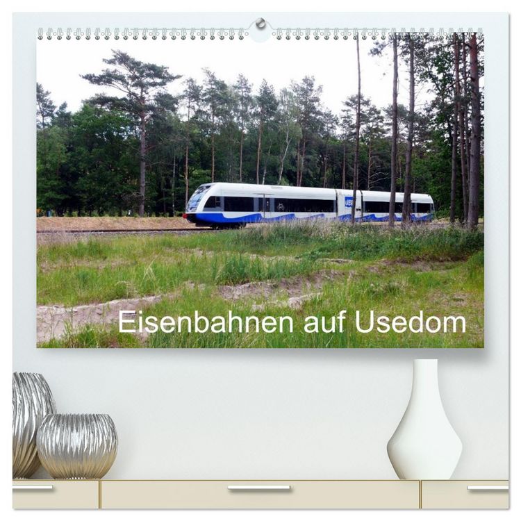 Produktbild: Eisenbahnen auf Usedom (hochwertiger Premium Wandkalender 2026 DIN A2 quer), Kunstdruck in Hochglanz