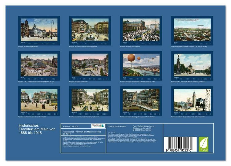 Produktbild: Historisches Frankfurt am Main von 1888 bis 1918 (Wandkalender 2026 DIN A4 quer), CALVENDO Monatskalender