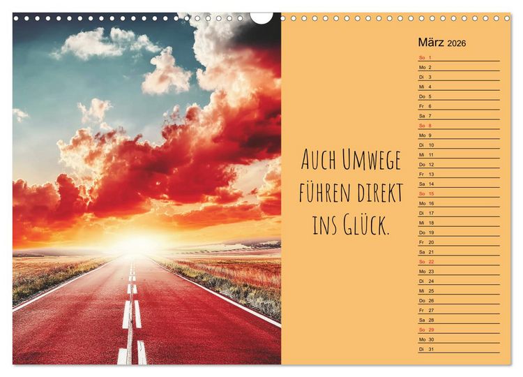 Produktbild: Eine Portion Gl&uuml;ck - Motivationskalender f&uuml;rs ganze Jahr (Wandkalender 2026 DIN A3 quer), CALVENDO Monatskalender