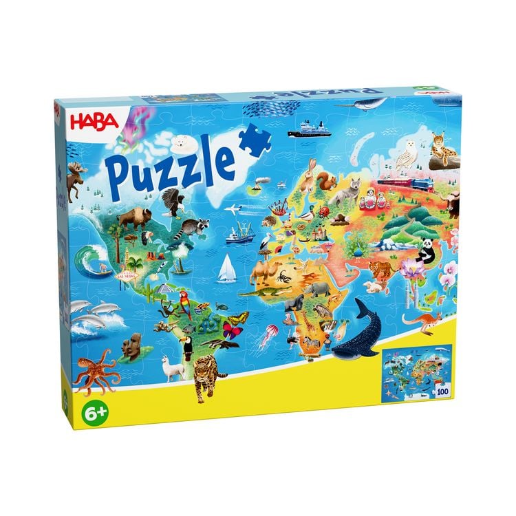 Produktbild: HABA 2013400001 - Puzzle Weltkarte, 100 Teile