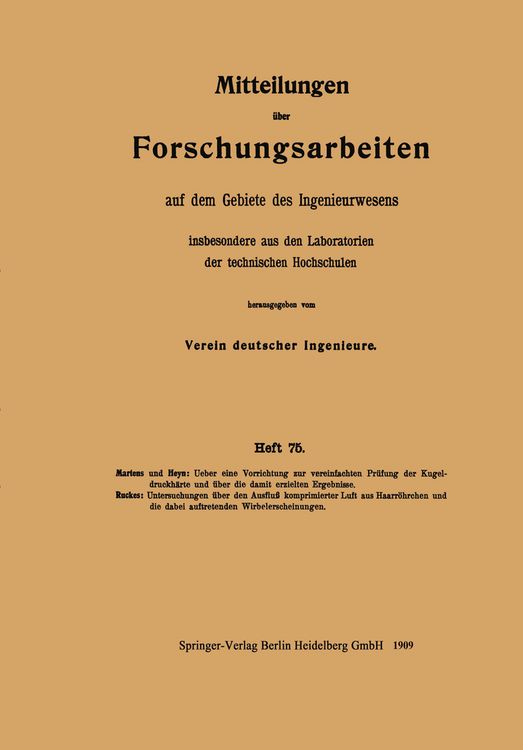 Produktbild: Mitteilungen &uuml;ber Forschungsarbeiten auf dem Gebiete des Ingenieurwesens