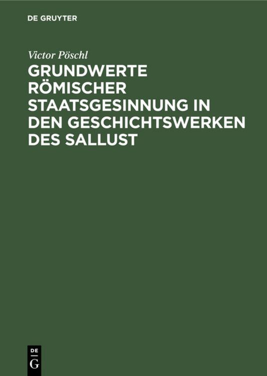 Produktbild: Grundwerte r&ouml;mischer Staatsgesinnung in den Geschichtswerken des Sallust