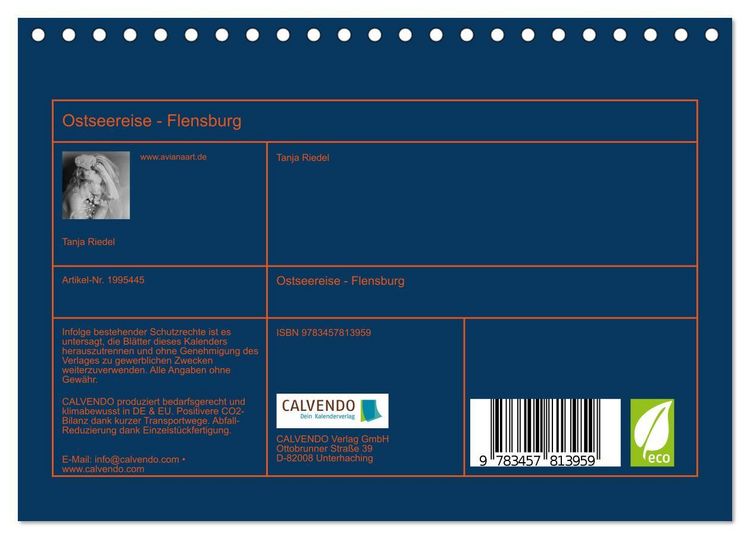 Produktbild: Ostseereise - Flensburg (Tischkalender 2026 DIN A5 quer), CALVENDO Monatskalender