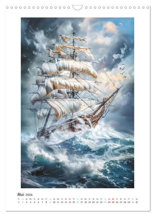 Produktbild: Segelnde Sch&ouml;nheit (Wandkalender 2026 DIN A3 hoch), CALVENDO Monatskalender