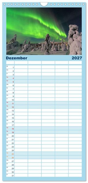Produktbild: Familienplaner 2027 - Magische Polarlichter der Erde mit 5 Spalten (Wandkalender, 21 x 45 cm) CALVENDO