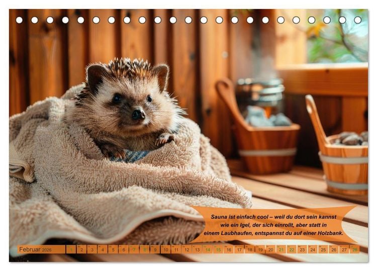 Produktbild: Tierisch lustige Saunafreunde (Tischkalender 2026 DIN A5 quer), CALVENDO Monatskalender