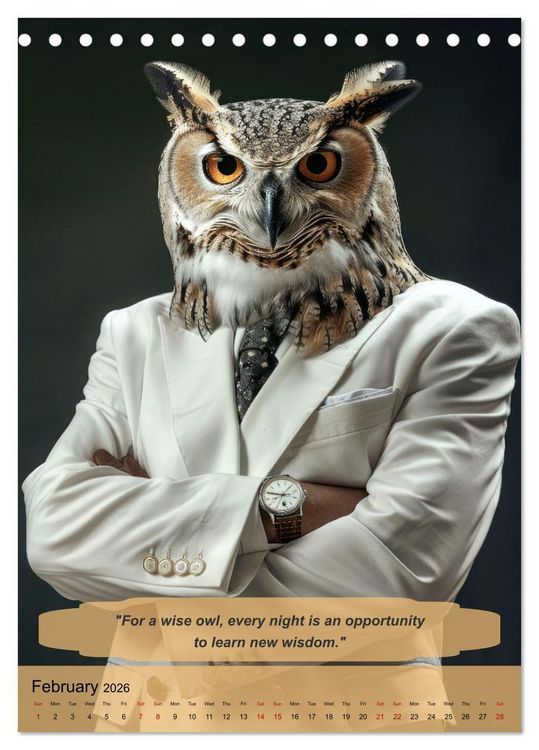 Produktbild: Funny manager wisdom from animals (Desk Calendar 2026 DIN A5 portrait), CALVENDO 12 Month DeskCalendar