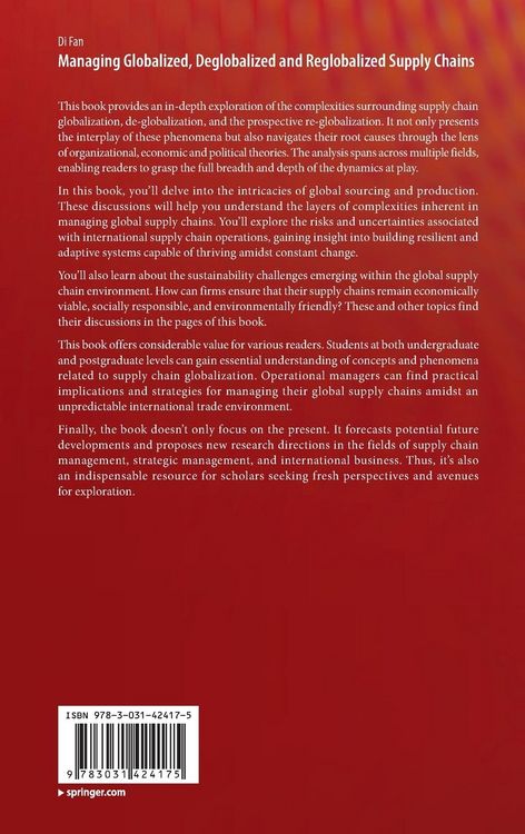 Produktbild: Managing Globalized, Deglobalized and Reglobalized Supply Chains
