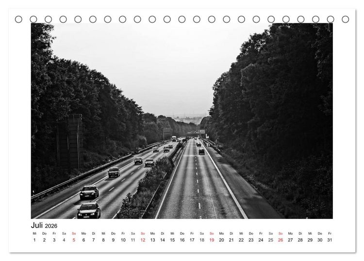 Produktbild: Bochum Black and White (Tischkalender 2026 DIN A5 quer), CALVENDO Monatskalender
