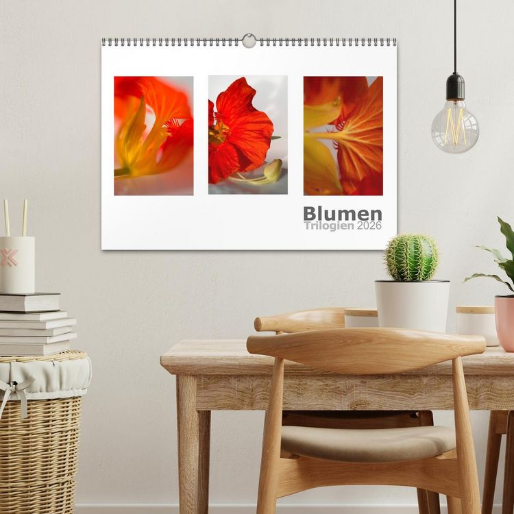 Produktbild: Blumen Trilogien (Wandkalender 2026 DIN A3 quer), CALVENDO Monatskalender