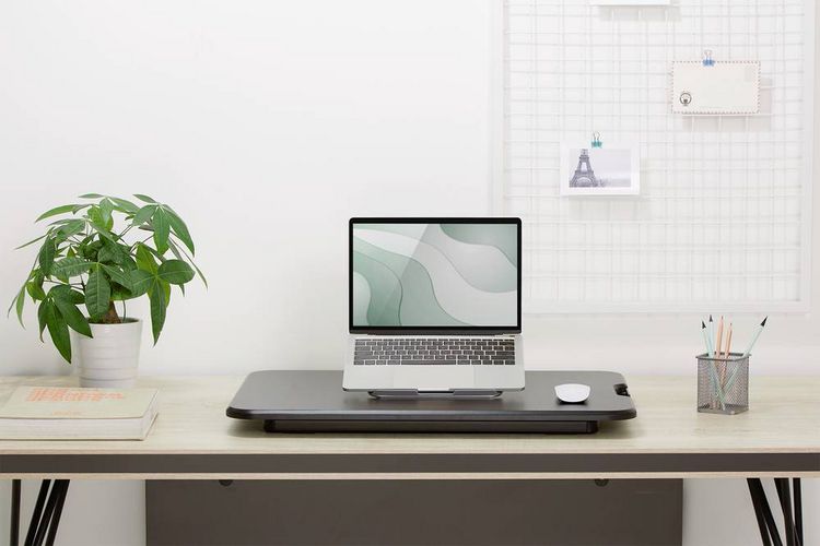 Produktbild: Digitus DA-90445 Sitz-Steh-Schreibtischaufsatz H&ouml;hen-Bereich: 45 bis 405mm Schwarz
