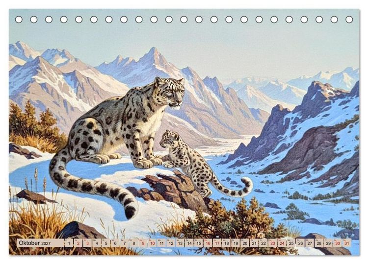 Produktbild: Asiens Tiere im Stil alter Naturstudien (Tischkalender 2027 DIN A5 quer), CALVENDO Monatskalender