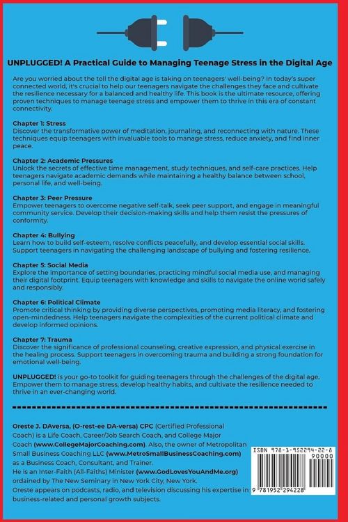 Produktbild: UNPLUGGED! A Practical Guide to Managing Teenage Stress in the Digital Age Proven Techniques for Promoting Emotional Wellness, Achieving Healthy Habit