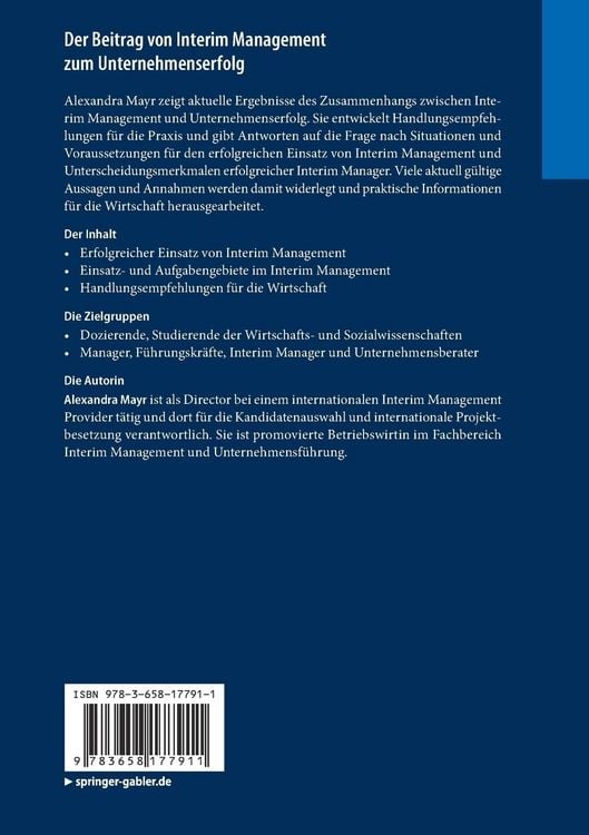 Produktbild: Der Beitrag von Interim Management zum Unternehmenserfolg