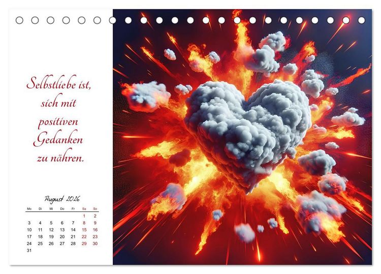 Produktbild: Dein Jahr gef&uuml;llt mit Selbstliebe (Tischkalender 2026 DIN A5 quer), CALVENDO Monatskalender