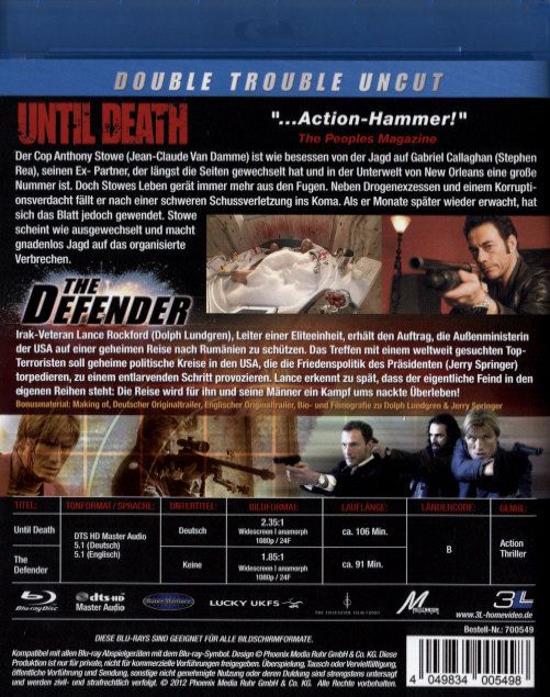 Produktbild: Until Death/The Defender - Uncut [2 BRs]